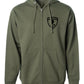 Fueled and Free Zip-Up Hoodie - Olive Green
