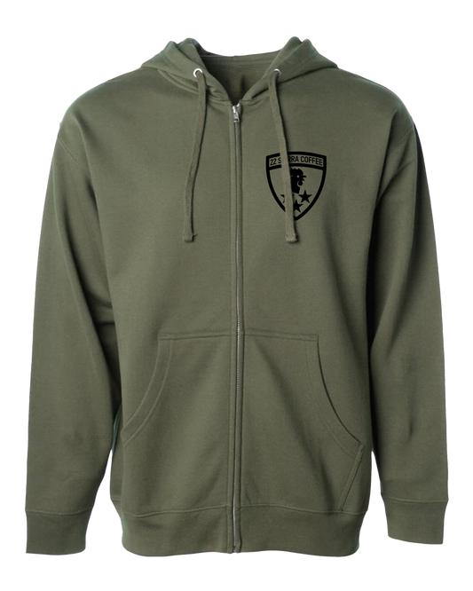 Fueled and Free Zip-Up Hoodie - Olive Green